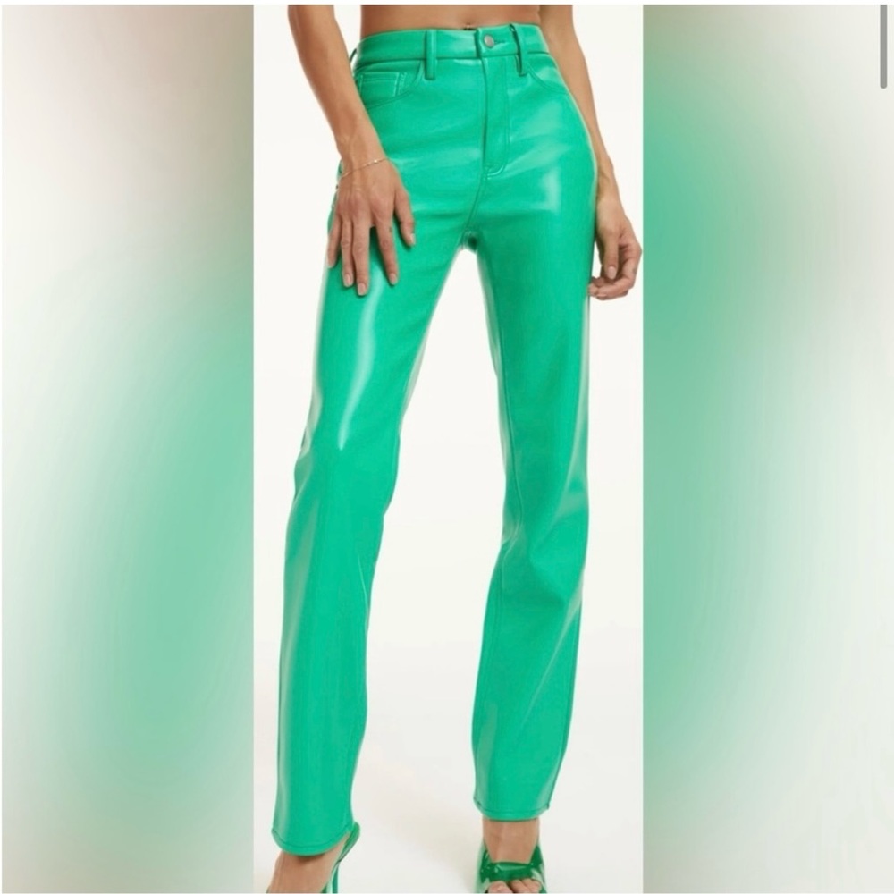 Good American Good Icon Faux Leather Pants, Size 4